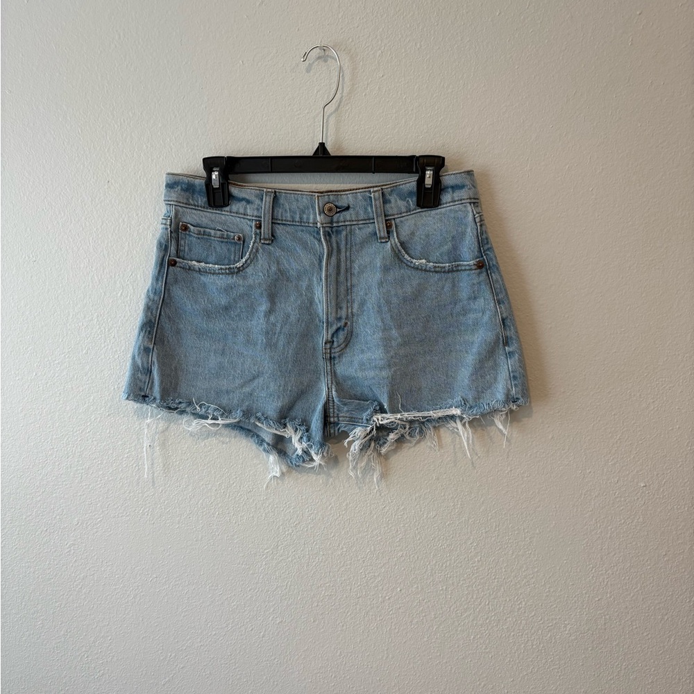 Abercrombie & Fitch Light Blue Distressed Jean Shorts